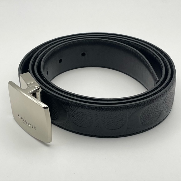 Dress Plaque Cut To Size Reversible Belt In Signature Leather 30mm - Picture 4 of 6